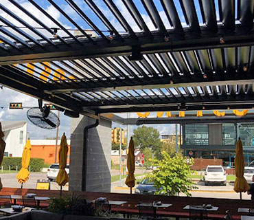 Commercial patio cover solutions for different use cases